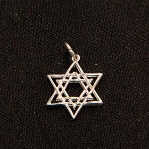 Vintage Double Star of David Pendant/Charm in .925 Sterling Silver